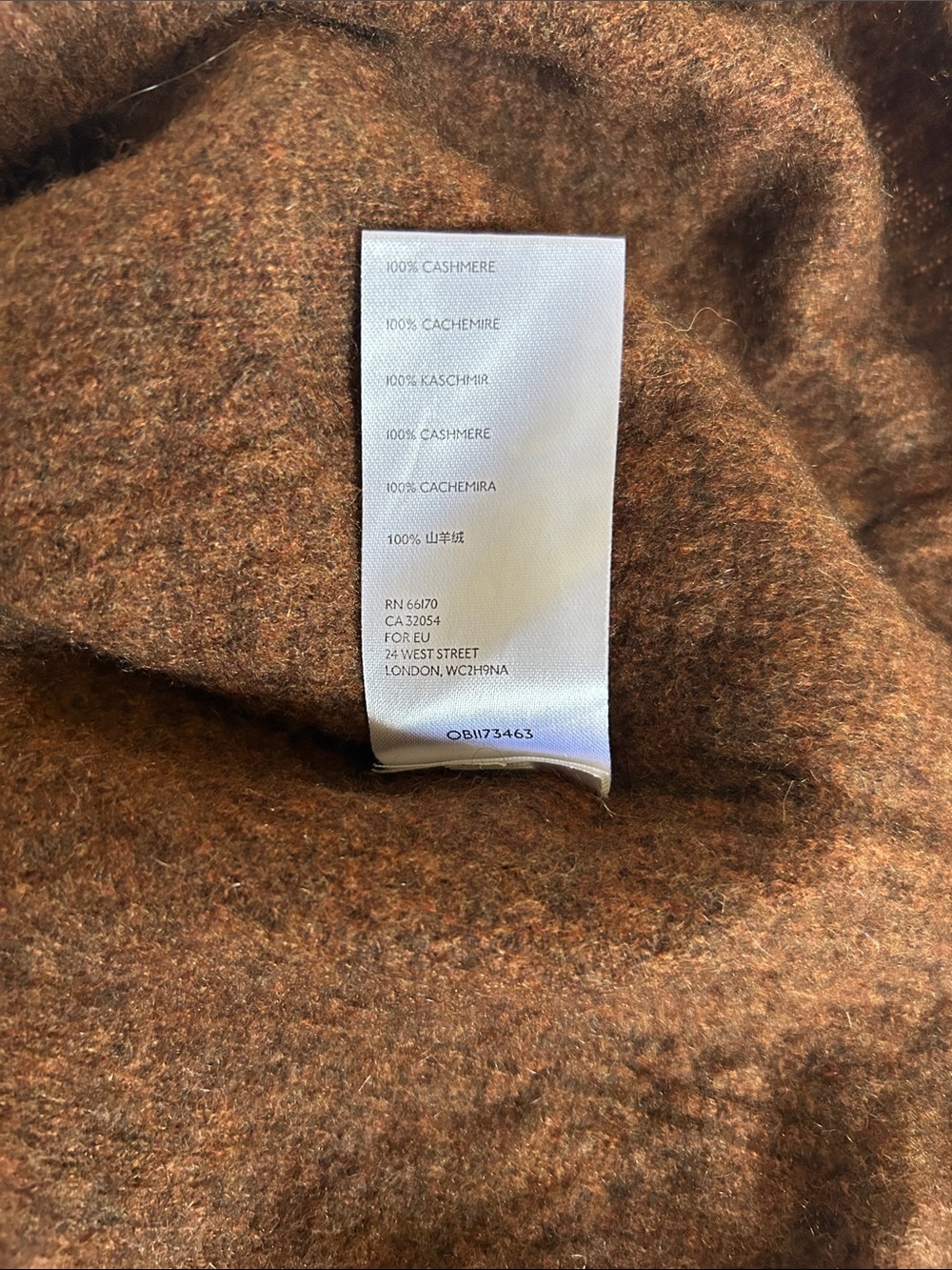 Free People Men's V-Neck Sweater in Warm Brown - Picture 4 of 5